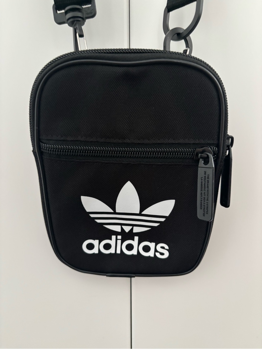 adidas Black and White Trefoil Crossbody Bag